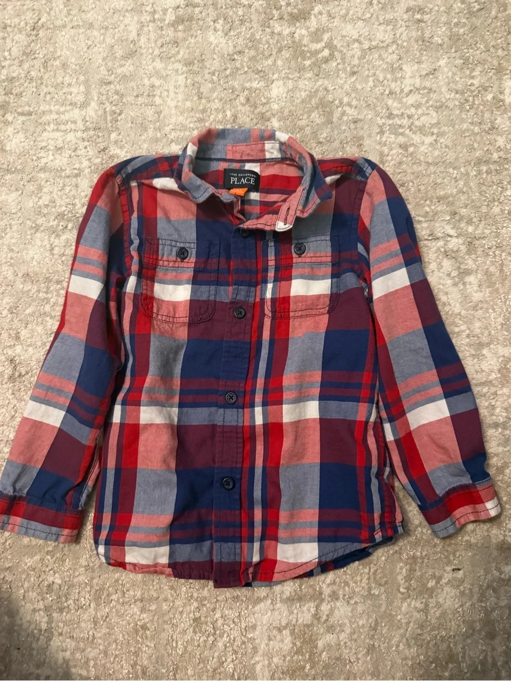 The Children's Place Red, Blue & White Plaid Button-Down Shirt size 5T